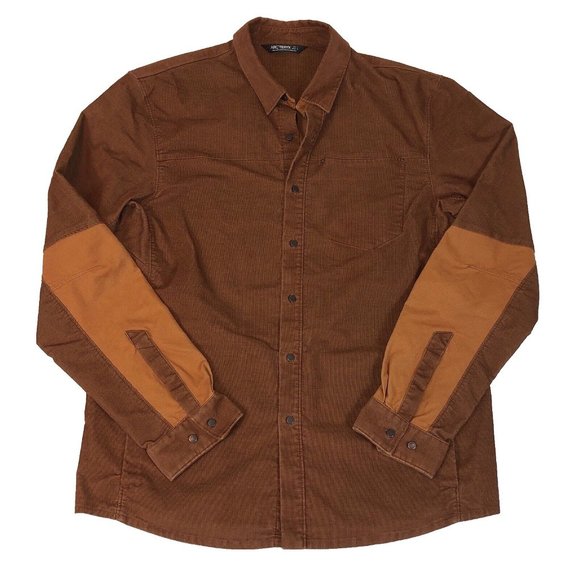 Arc'teryx Other - Arc’teryx Mens Merlon Corduroy Red Button Front Long Sleeve Shirt Size Large